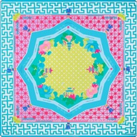 Tapis de Mahjong Américain Rose Luxe Année du Cheval, Taille Standard, Surface Silencieuse en Caoutchouc, Design Rose et Bleu pour Soirées Jeux