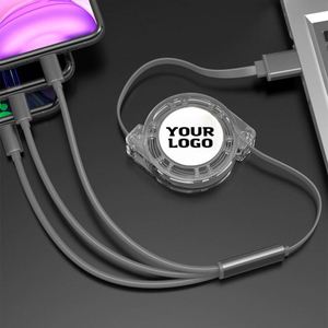 Cable de Carga Rápida USB 3 en 1 con Logotipo Personalizado para Regalo Promocional al por Mayor, Cable de Carga USB Micro Tipo C para iPhone y Android - Product Image 1