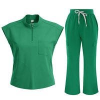 Ensemble de blouses d'infirmière extensibles de haute qualité sans manches, logo personnalisé, uniforme médical pour femmes, clinique, salon de beauté
