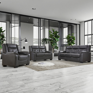 Juego de Sofás Chesterfield Tapizados en Piel Sintética, Extensibles, Cuadrados, Adecuados para Sala de Estar, Apartamento, Muebles para el Hogar 3+2+1 - Product Image 3