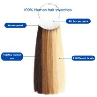 Échantillons de cheveux humains vierges brésiliens Remy, lisses, teintes naturelles, pour nuanciers de couleur de salon, 30 pièces, 8 pouces