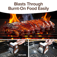 Outil de nettoyage de barbecue rotatif sans fil, sans poils, rechargeable, tête en fil d'acier, écologique, 350 tr/min, rouleau en acier inoxydable, LED