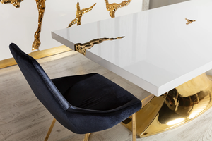 Mesa de comedor rectangular con pintura de madera maciza de lujo italiano MR con Base de acero inoxidable para el hogar, Villa, comedor, muebles de sala de estar - Product Image 4