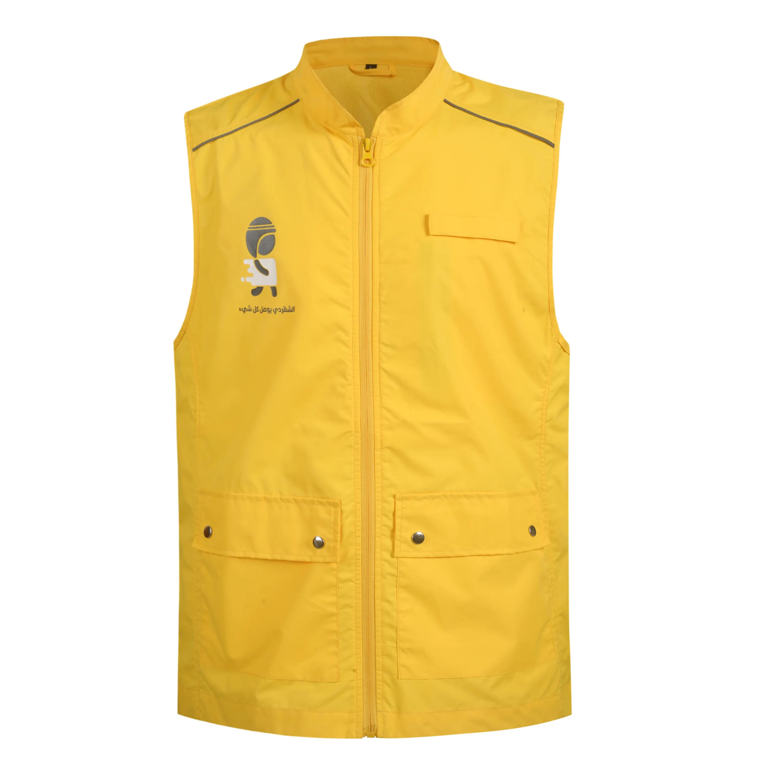 Chaleco de lluvia con logotipo de impresión personalizada, uniforme de empresa para restaurante, chaleco impermeable para entrega de comida, venta al por mayor