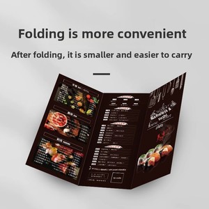 Menus pliés personnalisés avec impression offset sur papier et carton double couche, design écologique et portable pour les chaînes de restauration rapide - Product Image 2
