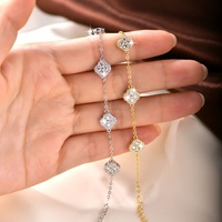Bracelet Adodo Classic Fashion Jewelry en cuivre écologique plaqué or 14 carats, sans nickel, sans plomb, micro-pavé, 2,5 mm, moissanite VVS