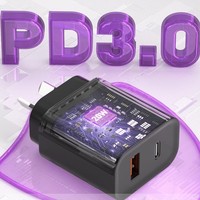 Chargeur mural USB-C PD 20W à charge rapide avec double port Type C, prise AU, homologué SAA pour ordinateur portable et téléphone