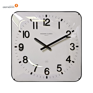 Bán buôn 14 inch hình vuông khách sạn thạch anh gỗ đồng hồ treo tường mới lạ thiết kế vuông cho phòng khách nghệ thuật Deco lớn vuông đồng hồ treo tường - Product Image 2