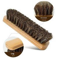 Brosse à chaussures personnalisée en bois avec poils de cheval pour nettoyer les chaussures