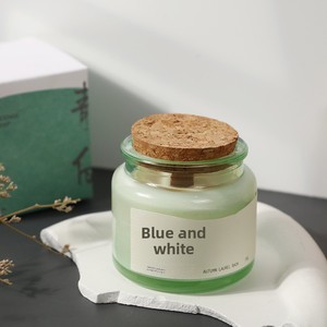 Bougie d'aromathérapie souvenir semi-artisanale transfrontalière, faite à la <span class=keywords><strong>main</strong></span>, à base de bois, avec bouchon en liège et coupe verte - Product Image 4
