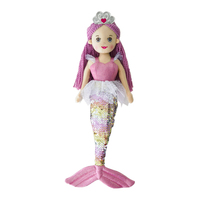 Vente en gros 45CM peluche poupée sirène rouge bleu clair princesse mode jouet mode bébé cadeau pour les filles
