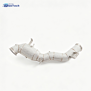 ท่อดาวน์ไปป์ FlowTech T304 สแตนเลสสตีลประสิทธิภาพสูง พร้อมแผ่นกันความร้อน สำหรับ Mercedes C43 C63 W206 M139 2.0T - Product Image 2
