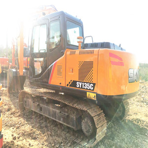 Excavadora de cadenas SANY SY135C de 13.5 toneladas usada de alta calidad con motor, caja de cambios, bomba y PLC - Product Image 1