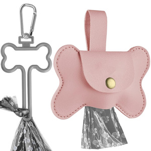 Distributeur de sacs à déjections canines en cuir avec 2 types de clips de laisse, support de sacs à déjections en cuir PU pour chien et animal de compagnie - Product Image 5