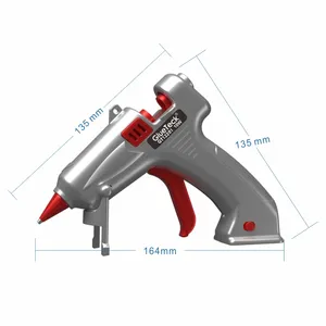 10W mini rechargeable thermofusible pistolet à colle pour artisanat bricolage Batterie Argent pistolet à colle avec bâton
