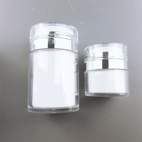 Flacon pompe cosmétique personnalisé pour crème visage PET plastique forme ronde sérigraphie style luxe