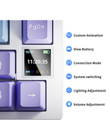 Clavier mécanique de jeu sans fil 2,4 G Ajazz AK820 avec éclairage LED RGB filaire, 75 %