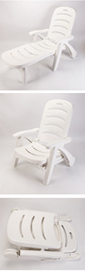 Chaise de plage minimaliste moderne, chaise longue pliante légère en plastique pour l'extérieur, idéale pour les hôtels, les piscines et les patios. - Product Image 5