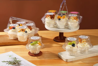 Boîte à Cupcake de livraison directe d'usine Blister Transparent Muffin Cup Dessert Boîte d'emballage Portable 1/2/4/6 tasses Mousse Cup