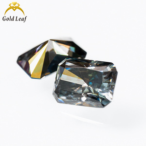 Goldleaf Vente en gros de haute qualité Radiant Cut Gray Plated Loose Gemstone VVS Moissanite Stones 1ct 2ct 3ct - Product Image 2