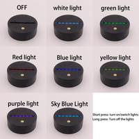Support en bois mené par acrylique rechargeable de support de lumière de RVB de lumière de contact de base menée par acrylique noir avec le câble d'USB
