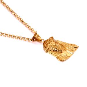 Collar de Acero Inoxidable 316L con Baño de Oro de 18k, Superficie Lisa, Estilo Hip Hop, Colgante con Cadena - Product Image 5