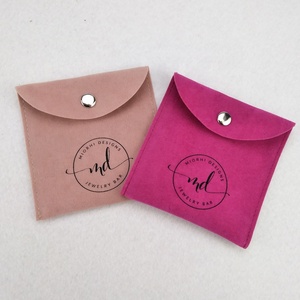 Luda Custom Logo Jewelry Bag Velvet <b>Envelope</b> <b>Gift</b> Bags /Flap Velvet Jewelry Packaging Pouch Microfiber Suede Bag - Product Image 4