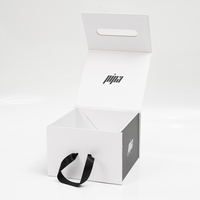 Caja de papel de regalo magnética negra reciclable cajas de ropa de sombrero de embalaje de cartón rígido con imán de logotipo personalizado vacío