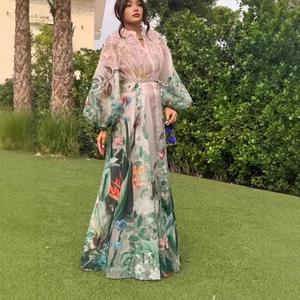 S-XL Ingrosso Primavera Europa America <span class=keywords><strong>Vintage</strong></span> Maniche Lunghe Stampa Francese Ampio Pendolo con Coulisse Vestito Slim - Product Image 3