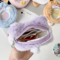 Étui porte-badge en peluche lapin de dessin animé mignon, pochette pour écouteurs, porte-clés, pendentif, protection pour épingles de sac Ita, style Kawaii, pour étudiants