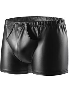 Boxer Short Brillant <span class=keywords><strong>en</strong></span> Similicuir PU avec Poche Convexe et Fermeture Éclair au Dos, Tailles S-5XL - Product Image 2