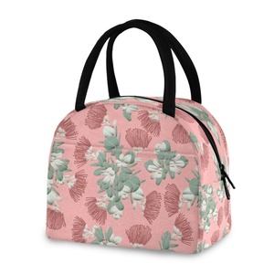 Hawaiian Lehua Blossoms Custom Design Small School Bento Tote Thermal Food Portable Lunch <b>Box</b> Insulated <b>Cooler</b> Lunch Bag - Product Image 2