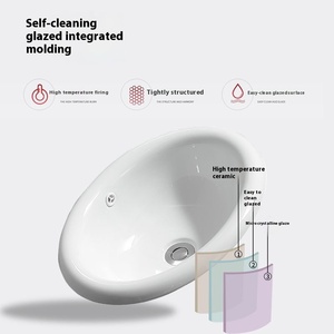 <span class=keywords><strong>Lavabo</strong></span> de <span class=keywords><strong>encimera</strong></span> ovalado semiempotrado blanco moderno, <span class=keywords><strong>lavabo</strong></span> debajo del mostrador, <span class=keywords><strong>baño</strong></span>, 12L de capacidad, apartamento, Hotel, escuela, Hospital - Product Image 3