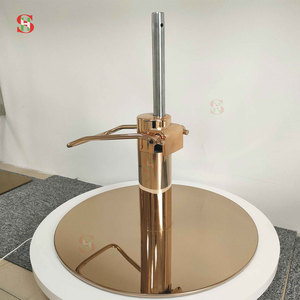 Base de chaise de barbier de luxe en acier inoxydable or rose, robuste, pivotante, avec pompe hydraulique pour salon - Product Image 2