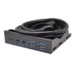 Panel Depan CD-ROM 3.5 inci 2Port Usb 3.0 Audio/mic 20gbps Usb <span class=keywords><strong>3.2</strong></span> Gen 2Port Tipe c untuk Desktop Hub Usb depan - Product Image 1