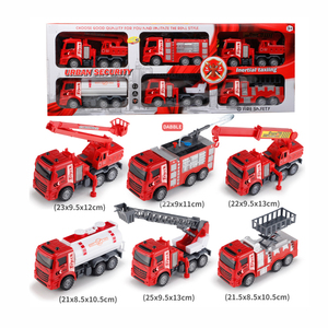 Article cadeau Grande boîte Jouets à friction Véhicule Camion de pompier à inertie 6 PCS Jouets à friction pour garçons Voitures et camions - Product Image 2