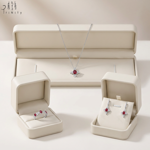 New Arrival European Classicism Style 18K <b>Solid</b> White <b>Gold</b> Vivid Red Oval Ruby With Natural Diamond <b>Pendant</b> Necklace For Women - Product Image 3