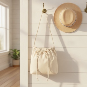 <b>Canvas</b> <b>Drawstring</b> Bucket Shoulder <b>Bag</b> Custom Logo Promotional Gift - Product Image 5