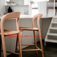 Chaises de bar en bois de frêne pour la cuisine, hôtels, maisons et villas, tabouret de bar en bois massif de différentes tailles personnalisées en usine