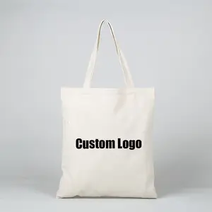 Özel baskılı Logo ile Tote çanta düz özel süblimasyon boşlukları logoları ile beyaz Polyester Tote çanta tuval alışveriş çantaları