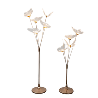 Décorations modernes d'extérieur en acrylique écologique pour mariage, papillons, avec éclairage LED blanc chaud/froid, lampe de sol AC dorée