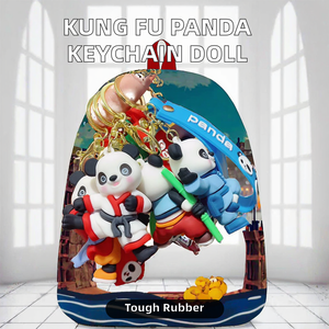 พวงกุญแจรูปการ์ตูนคังฟูแพนด้า 3 มิติ ทำจากยางผสมโลหะ ปลอดสารพิษ ใส่เหรียญได้ เป็นมิตรกับสิ่งแวดล้อม ของขวัญจี้ห้อยรูปตุ๊กตาเทควันโด - Product Image 2