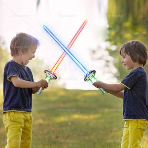 26 "Starwars <span class=keywords><strong>LED</strong></span> Alien espada resplandor entretenimiento intermitente UFO Blaster láser sable de luz Cosplay luz varita juguete divertido niños - Product Image 6