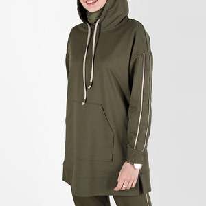 Sudadera con Capucha Deportiva para Mujer, Estilo Moderno, Manga Larga, Ligera, Ecológica, Transpirable, Tallas Grandes, Spandex/Poliéster, Corte Holgado - Product Image 4
