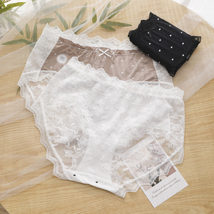 Женские трусики больших размеров, французские, сексуальные, соблазнительные, кружевные, дышащие, полупрозрачные, с бантом, с эффектом подтяжки ягодиц - Product Image 1