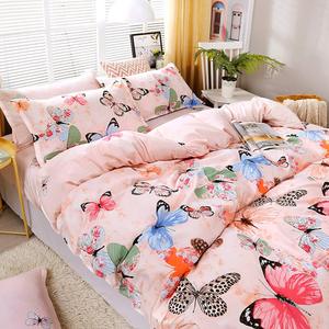 Simple 4 pièces motif papillon imprimé polyester brossé <span class=keywords><strong>drap</strong></span> <span class=keywords><strong>housse</strong></span> de couette et taie d'oreiller ensemble pour un usage domestique - Product Image 2