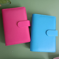 Vente en gros de haute qualité A6 Macaron Budget liant étiquette autocollants organisateur cahier en cuir Budget classeur couverture