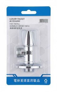 Robinet d'arrêt d'angle en laiton sans plomb chromé 1/2'' pour l'alimentation en eau des toilettes et des lavabos - Product Image 5