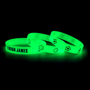 प्रचार कस्टम प्रिंटिंग लोगो रबर कंगन चमकदार कलाई बैंड में चमक चमक चमक - Product Image 4