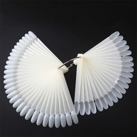 Éventail de démonstration de vernis à ongles, accessoire de manucure, cartes de couleurs, présentoir, tête ovale, Nail Art, avec anneaux, 50 pièces